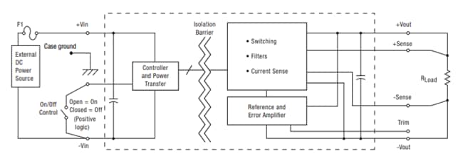 Schaltplan - Murata Power Solutions DC-DC-Wandler der PAH-Serie